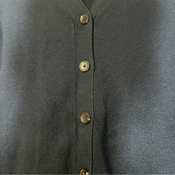 J. Jill Collared Sweater MIXED MEDIA CARDI Navy Blue and White Preppy Size XS - Picture 7 of 8